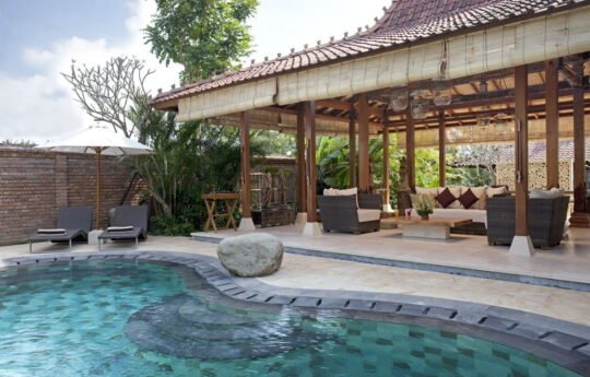 Traditional joglo style villa with swimming pool