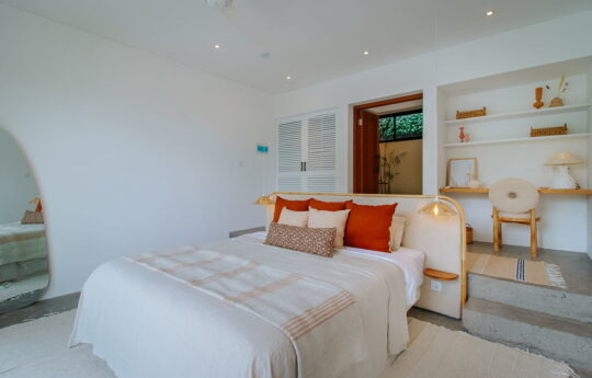 Bedroom of villa with king bed and lots of space