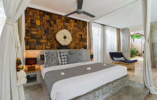 luxury bedroom with ceiling fan