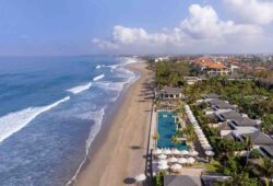 view of beach club along Seminyak beach