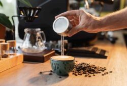 cappucino being made at bali cafe