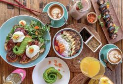 table full of delicious healthy food